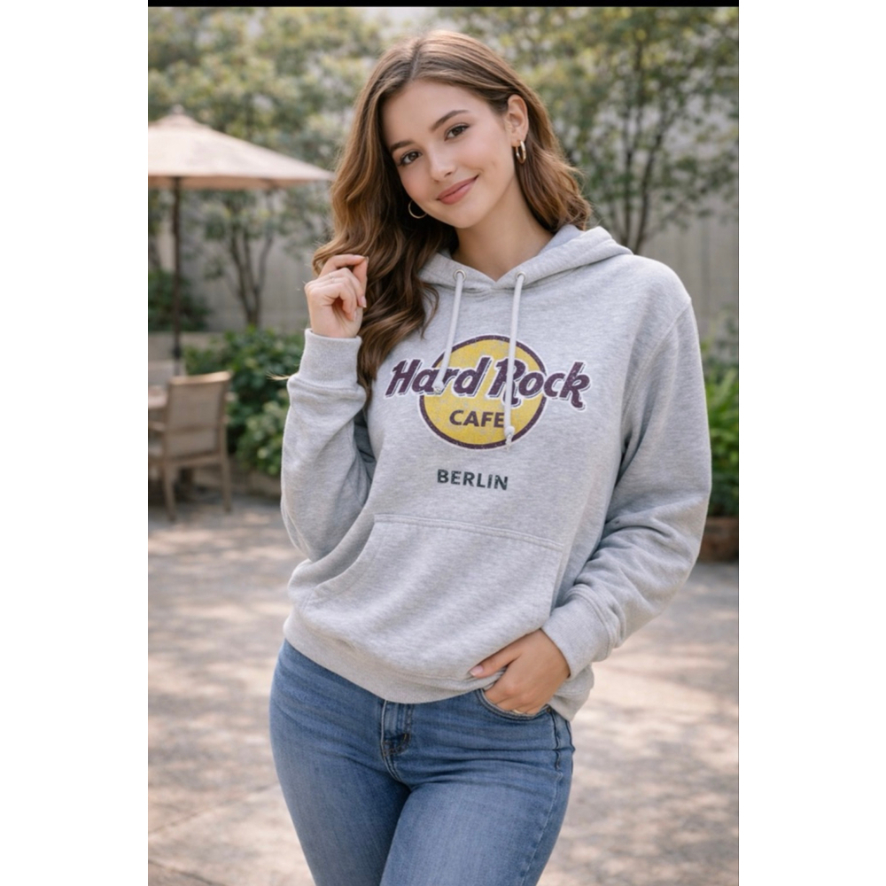 Women's Hard Rock Cafe Gray Berlin Hoodie S